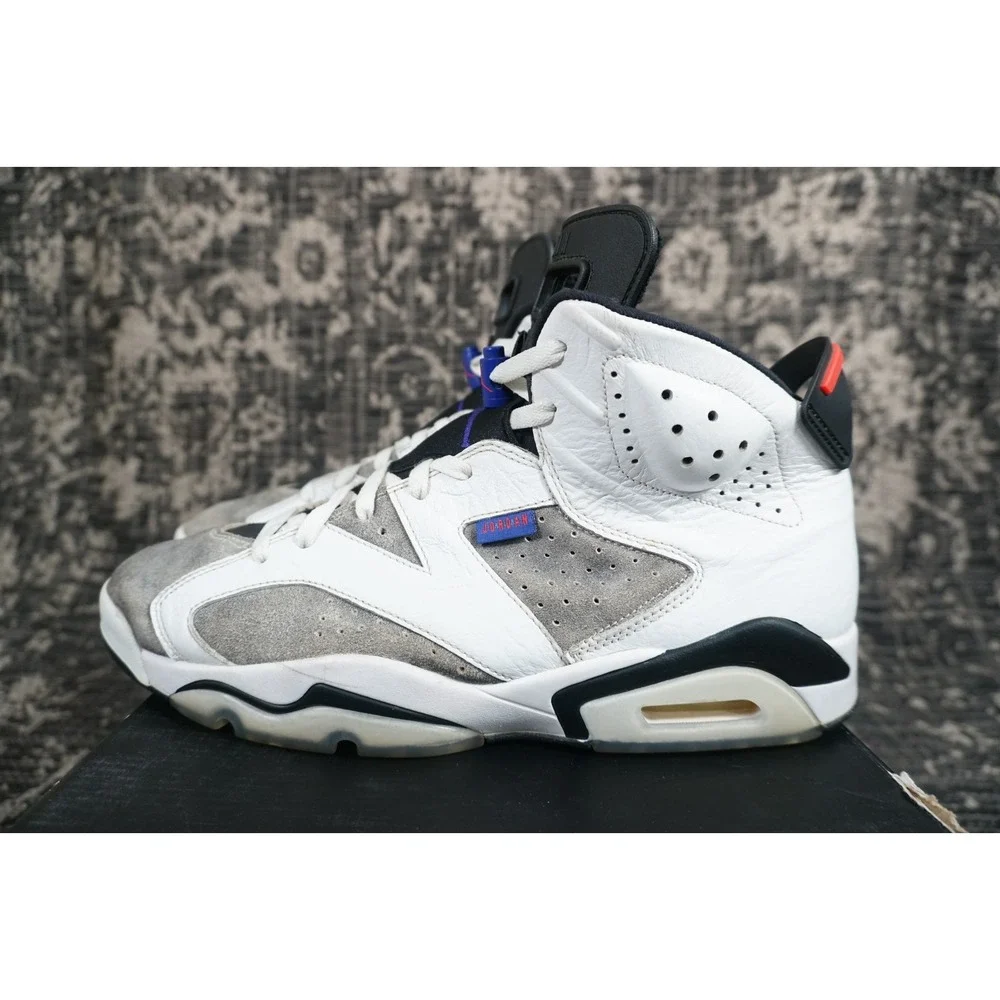 Nike Air Jordan 6 VI Retro LTR Flint White Concord Black Grey Mens Size 12 WOBOX